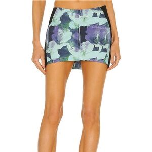 Miaou Floral Mini Skirt in Blue and Green
